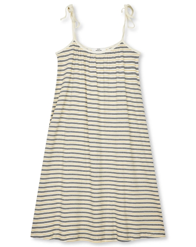 Mads Nørgaard - 2X2 Cotton Stripe Stine Kjole - Vanilla Ice/Sky Captain/Zinnia